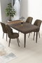 Hanah Home Juego de Mesa y Sillas de Comedor de 5 Piezas Barroco y Marrón